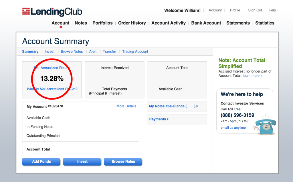 Lending Club return oct 22